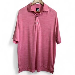 FootJoy Men's Pink Heather Golf Polo Shirt Size L |‎ Stretch Performance